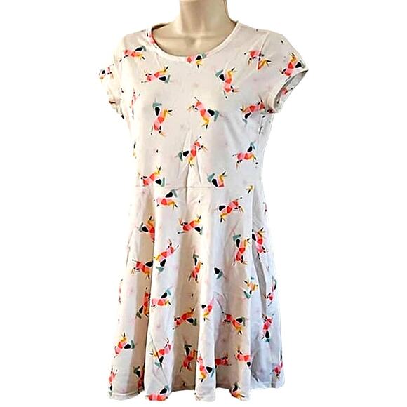 Cat & Jack Girls Unicorn Print Skater Dress - Size XL (14-16), Short Sleeve - Picture 2 of 8